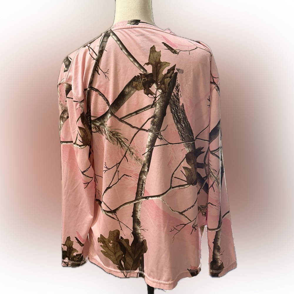 Real tree Pink Camouflage Long Sleeve Women's Top size XXL - Picture 2 of 3